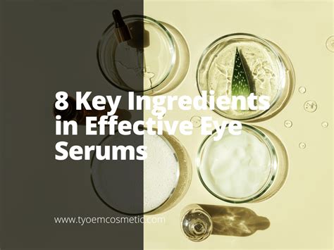 Infographic comparing key ingredients of top eye serums