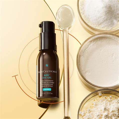 Image of SkinCeuticals AOX+ Eye Gel packaging and texture