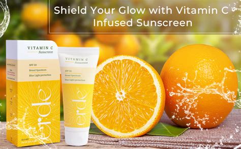 Diagram showing how Vitamin C serum enhances sunscreen protection.