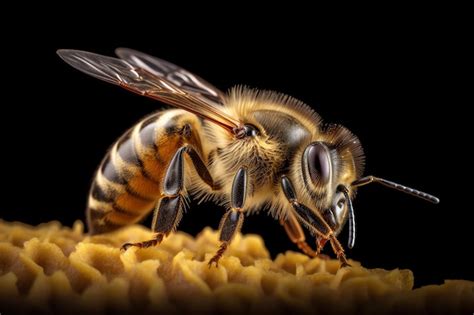 Close-up of bee venom droplets on a collection plate
