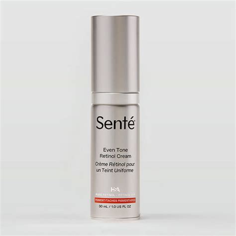 A luxurious jar of Sente Even Tone Retinol Cream with a soft, diffused lighting to emphasize its premium quality.