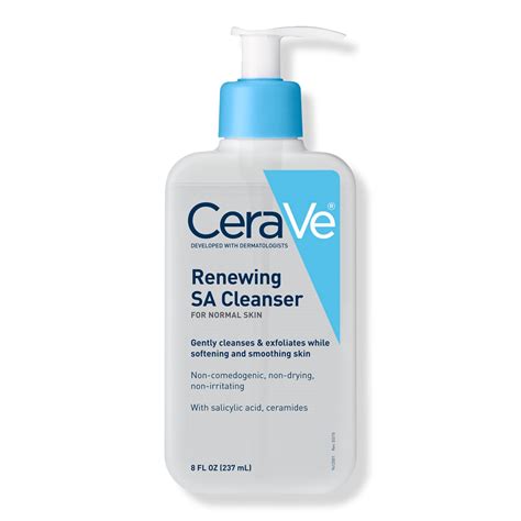 Product shot of CeraVe Renewing SA Cleanser travel size bottle