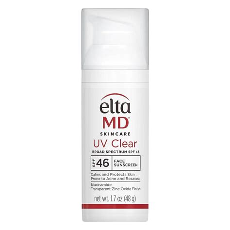 Close-up of EltaMD UV Clear Face Sunscreen bottle.