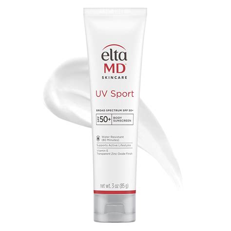 A person applying EltaMD UV Sport sunscreen before swimming.
