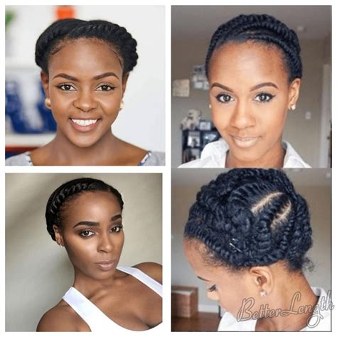 Collage of various protective hairstyles for summer