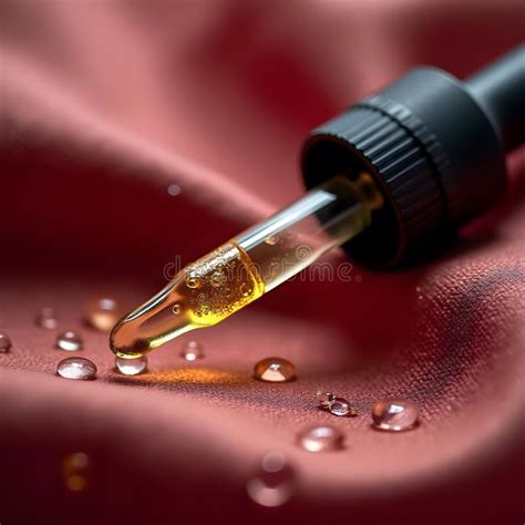 Close-up image of a serum bottle with a dropper, highlighting the texture and color.