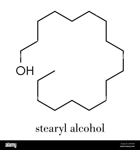 Diagram illustrating the chemical structure of stearyl alcohol as a fatty alcohol