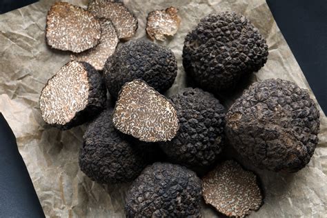 Close-up of luxurious ingredients like black truffle and snow algae