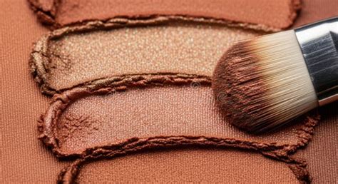 Illustration demonstrating the swirling motion of a brush on baked foundation