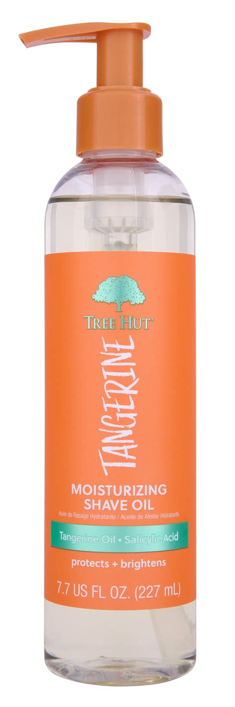A visual representation of the Tree Hut Bare Moisturizing Shave Oil bottle, highlighting its texture and color.