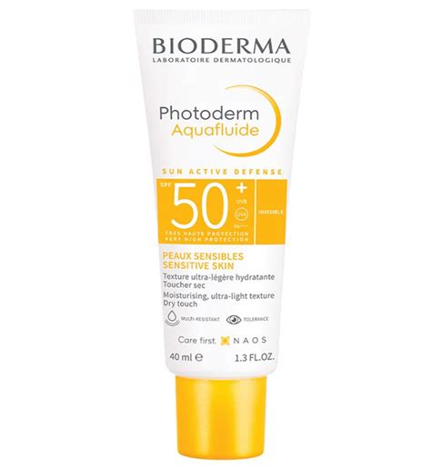 A split image showing the texture of the Aquafluide and the Cream versions of Bioderma Photoderm MAX SPF50+.