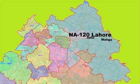 Map of Lahore constituencies, highlighting NA-120 and NA-125.
