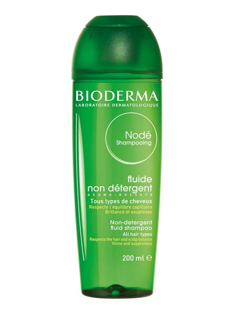 Bottle of Bioderma Nodé G Shampoo with a clean and fresh aesthetic, highlighting its purifying properties.