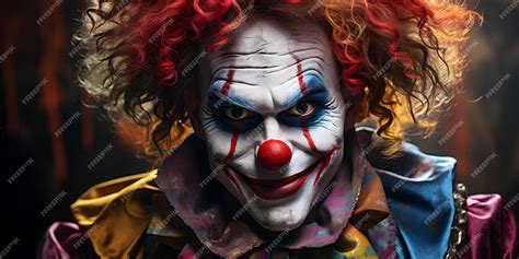 A split image showcasing a playful, colorful clown look and a more sinister, smudged clown look.
