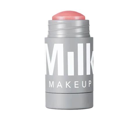 Infographic detailing the benefits and multi-use nature of the Milk Makeup Lip + Cheek product.