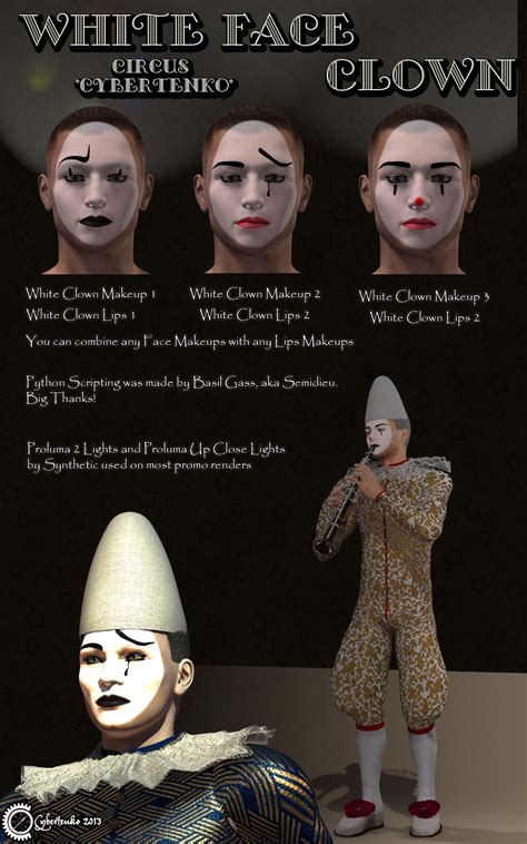 A split image showing a classic whiteface clown makeup on one side and a creepy, red-accented Pennywise-inspired clown makeup on the other.