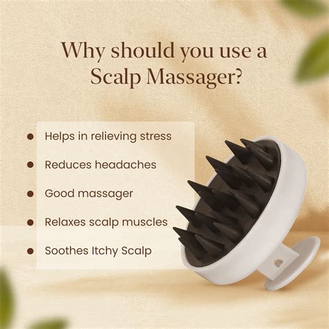 Close-up illustration showing the nubs of a scalp massager stimulating blood flow and exfoliating the scalp.