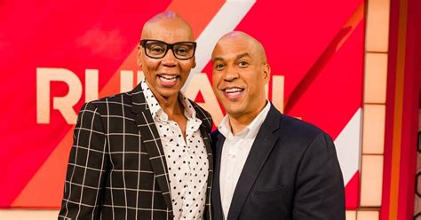 A split image showing RuPaul and Senator Cory Booker, highlighting their perceived resemblance.