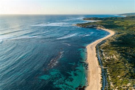 Aerial view of ocean currents near a coastline