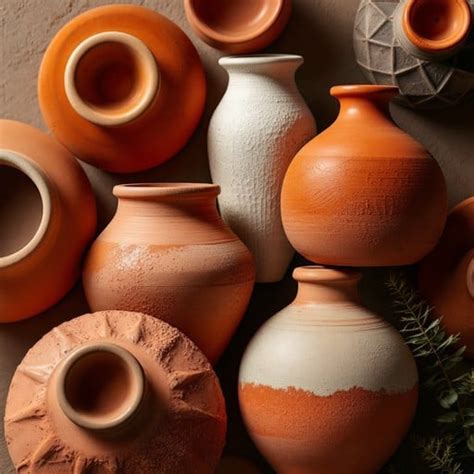 A collection of Nopalera products, including candles and lotions in artisanal clay vessels.