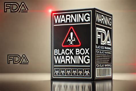 Visual representation of the FDA boxed warning symbol and a simplified diagram showing how the toxin spread could affect different body systems.