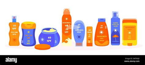 Collage of different sunscreen bottles and tubes