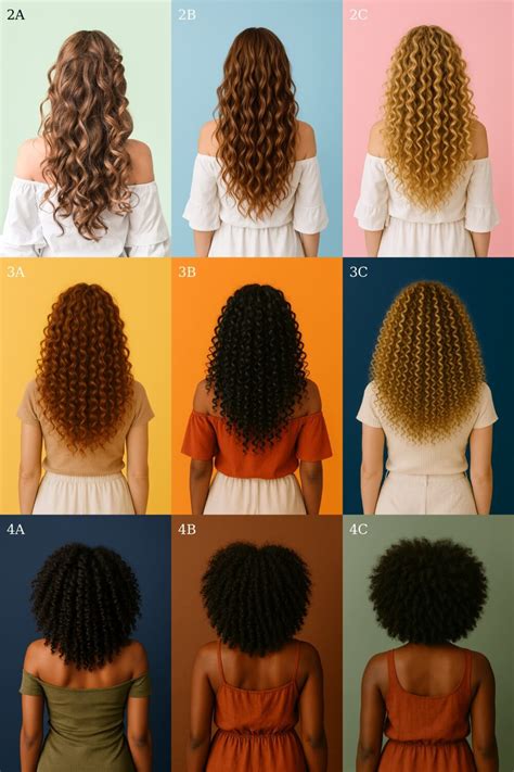 A diverse range of curly hair types, highlighting the characteristics of 3B curls.